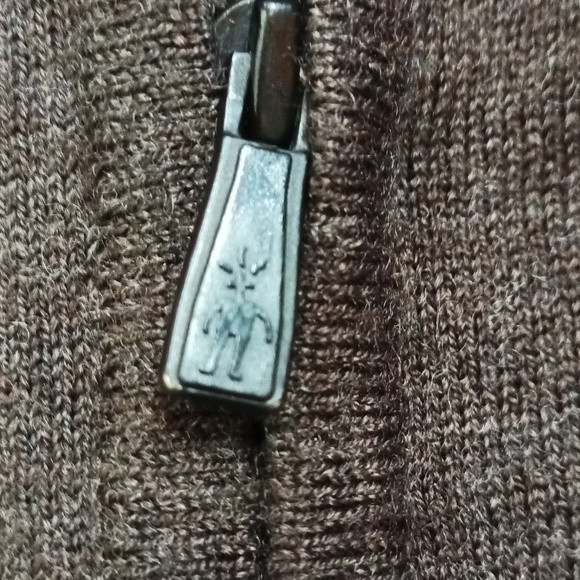 Smartwool taupe brown merino wool blend 1/2 zip pullover ribbed cuffs/hem Medium - Picture 10 of 12